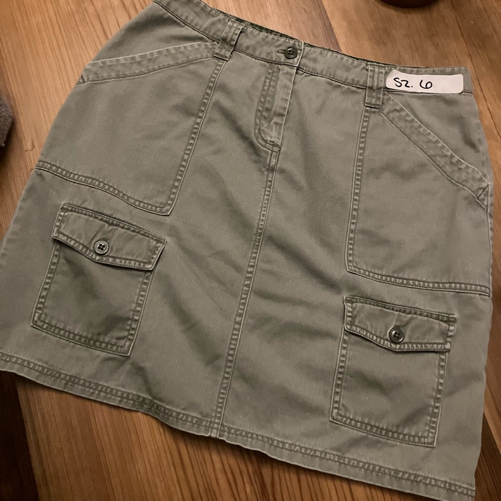 Ruff Hewn Olive Mini Skirt with Pockets